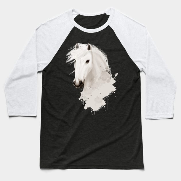 White Horse Baseball T-Shirt by KsuAnn